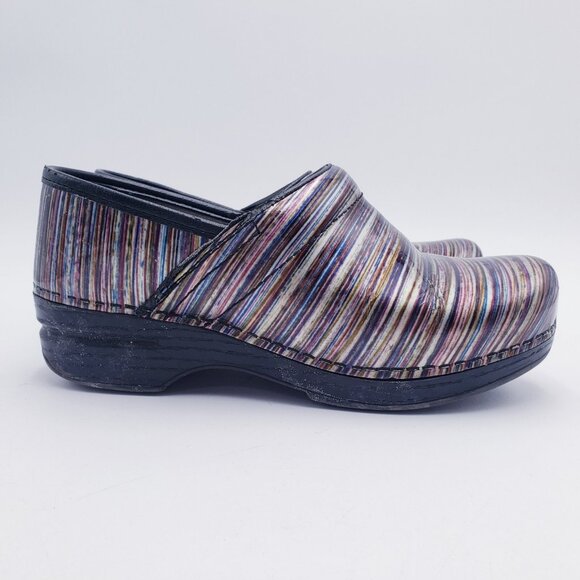 Dansko Women's Pro XP Muli Stripe Patent Leather‎ Clogs Women's EU 37 US 7-7.5 - Picture 5 of 9